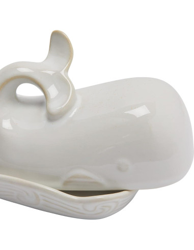 Plato de Mantequilla Cerámica de Piedra Creative Co-Op Ballena