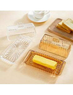 Plato de Mantequilla Kanpura con Tapa de Vidrio 20.32x8.89cm 2
