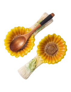 Soporte para Cucharas de Cerámica Alarrar Girasol - 2 Piezas