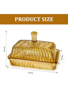 Plato de Mantequilla de Vidrio Philbinden 17cm Champagne 2