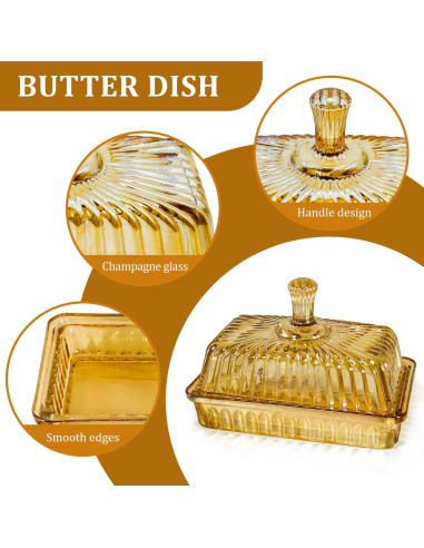 Plato de Mantequilla de Vidrio Philbinden 17cm Champagne