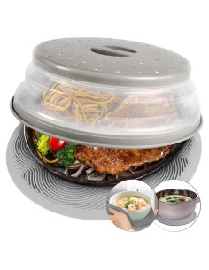 Aidacom Tapete y Cubierta de Microondas Multiusos 26.67 cm Gris