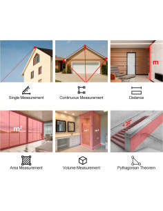 Medidor Láser 100m KEYTAPE DT100 Pantalla LCD Retroiluminada 2