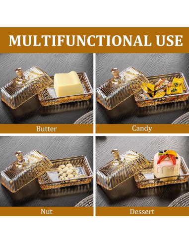 Plato de Mantequilla de Vidrio Philbinden 17cm Champagne