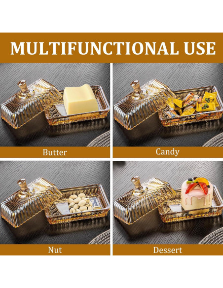 Plato de Mantequilla de Vidrio Philbinden 17cm Champagne