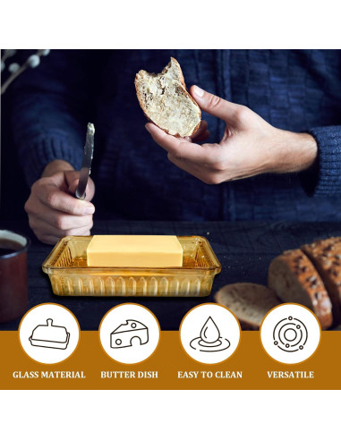 Plato de Mantequilla de Vidrio Philbinden 17cm Champagne