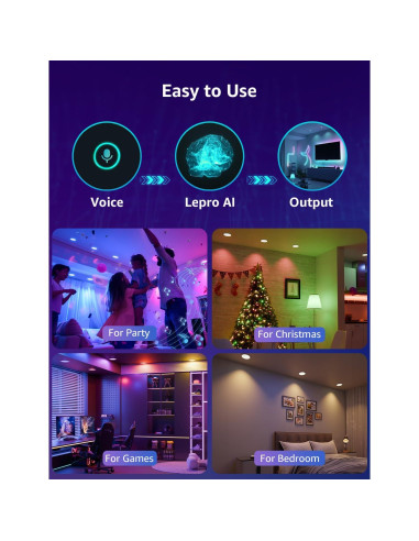 Bombillas LED Inteligentes Lepro BR1 RGBWW 8W Paquete de 4