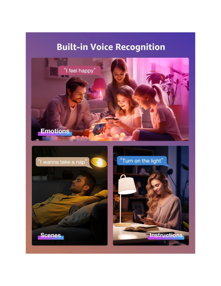 Bombillas LED Inteligentes Lepro BR1 RGBWW 8W Paquete de 4