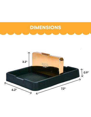 Soporte para Cucharas y Tapas Noa Store - Organizador Compacto 15.7x18.3 cm - Verde Dorado