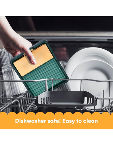 Soporte para Cucharas y Tapas Noa Store - Organizador Compacto 15.7x18.3 cm - Verde Dorado