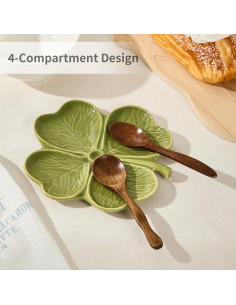 Soporte de Cuchara de Cerámica Dneuoir Trébol Verde 16x16.5cm 2