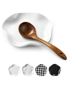 Soporte para Cucharas ABRUTY Cerámica Floral 14 cm Blanco