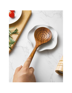 Soporte para Cucharas ABRUTY Cerámica Floral 14 cm Blanco 2