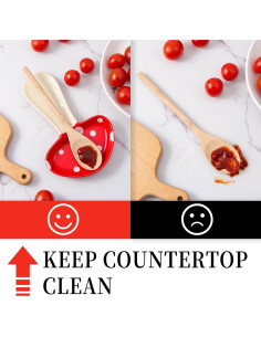 Soporte para cuchara de hongo rojo YumiPLUS - Cerámica 20.1x12.7 cm 2