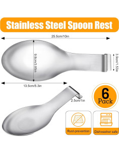 Soporte para Cucharas Acero Inoxidable Akamino 6 Pcs 23.6x24.9 cm 2