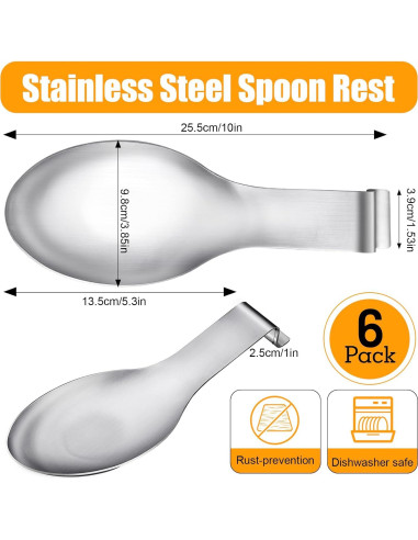 Soporte para Cucharas Acero Inoxidable Akamino 6 Pcs 23.6x24.9 cm