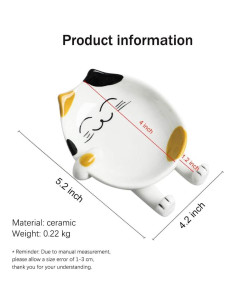 Soporte para cuchara de cerámica Wuhhaoafu gato amarillo 13x10.4cm 2