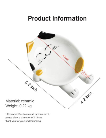 Soporte para cuchara de cerámica Wuhhaoafu gato amarillo 13x10.4cm