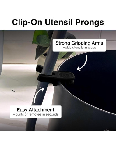 Soporte para Cuchara de Silicona Blue Bosti 2PK Negro