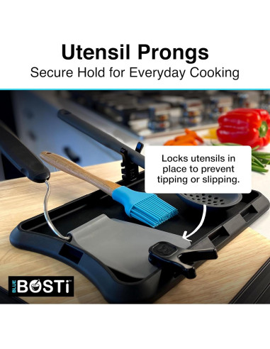 Soporte para Cuchara de Silicona Blue Bosti 2PK Negro