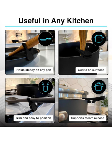 Soporte para Cuchara de Silicona Blue Bosti 2PK Negro