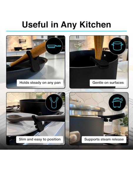 Soporte para Cuchara de Silicona Blue Bosti 2PK Negro