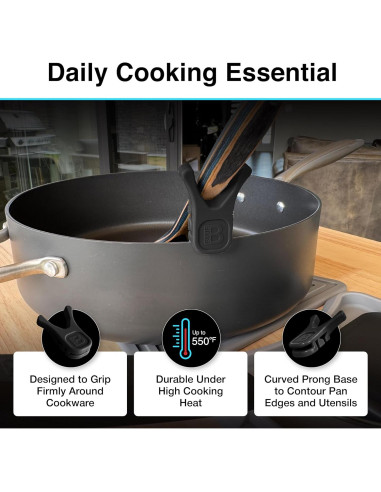 Soporte para Cuchara de Silicona Blue Bosti 2PK Negro