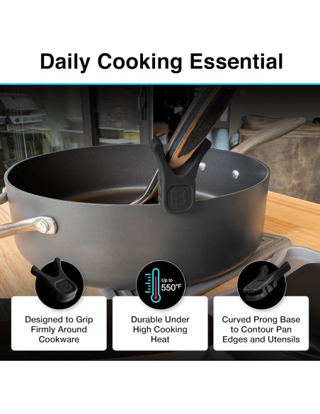 Soporte para Cuchara de Silicona Blue Bosti 2PK Negro