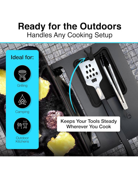 Soporte para Cuchara de Silicona Blue Bosti 2PK Negro