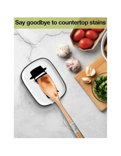 Reposa Cucharas de Cerámica PWHINGN 14.73x11.37 cm Blanco 2