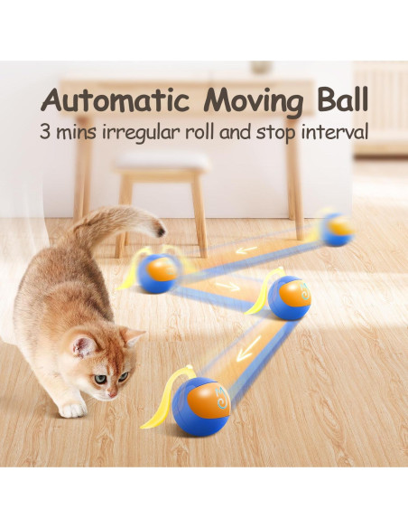 Juguete Interactivo para Gatos Migipaws Bola Rodante Azul