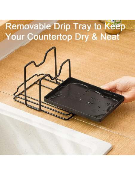 Soporte para Tablas de Cortar SUNFICON con Bandeja Goteo Negra