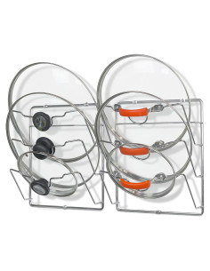 Organizador de tapas de olla Simple Houseware, Cromo, 2 estantes