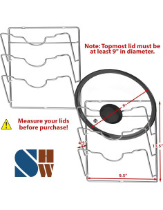 Organizador de tapas de olla Simple Houseware, Cromo, 2 estantes 2