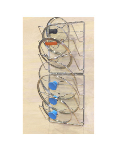 Organizador de tapas de olla Simple Houseware, Cromo, 2 estantes