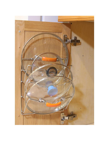 Organizador de tapas de olla Simple Houseware, Cromo, 2 estantes