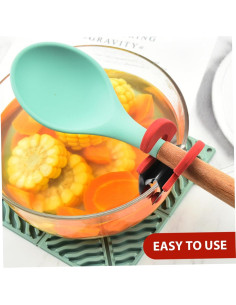 Soporte para Cucharas de Acero Inoxidable 2PCS Antiescaldado 2