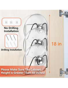 Organizador de Tapas de Olla UpChoNice 2 Paquetes 6 Niveles Negro 2