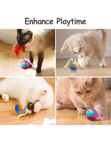 Juguete Interactivo para Gatos Migipaws Bola Rodante Azul