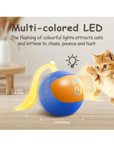 Juguete Interactivo para Gatos Migipaws Bola Rodante Azul