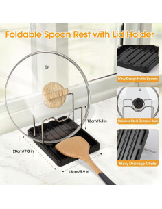 Soporte para Cucharas y Tapas SustBa - Blanco y Negro 2