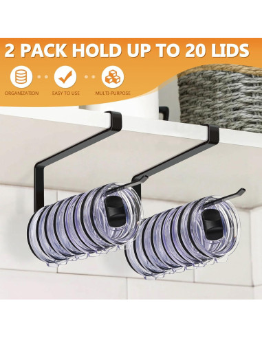 Organizador de Tapas de Tazas Lucasden 2 Paquete Negro