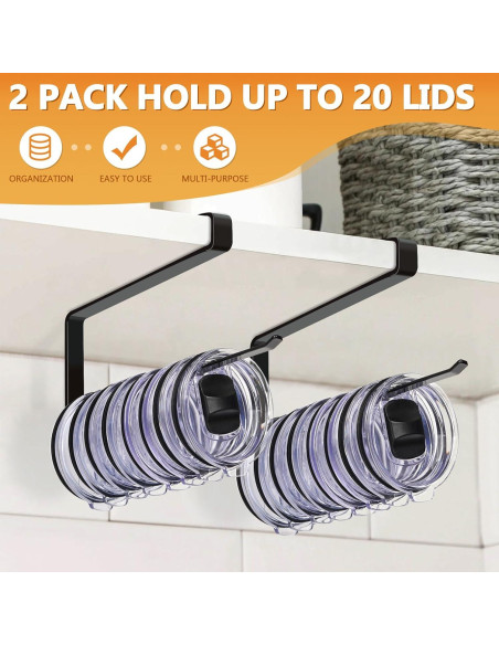 Organizador de Tapas de Tazas Lucasden 2 Paquete Negro