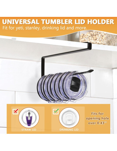 Organizador de Tapas de Tazas Lucasden 2 Paquete Negro