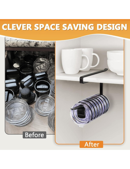 Organizador de Tapas de Tazas Lucasden 2 Paquete Negro