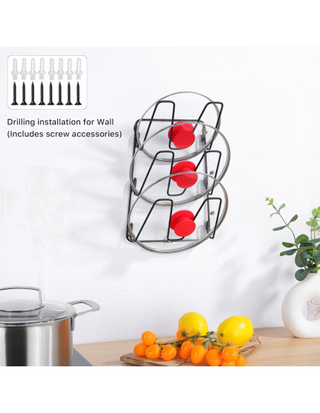 Organizador de Tapa de Olla YIGII 2 Piezas para Gabinete