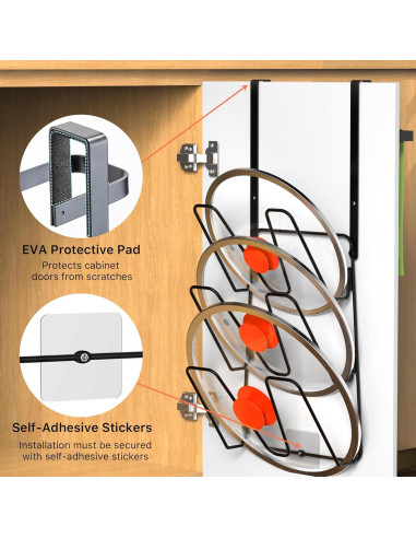 Organizador de Tapa de Olla YIGII 2 Piezas para Gabinete