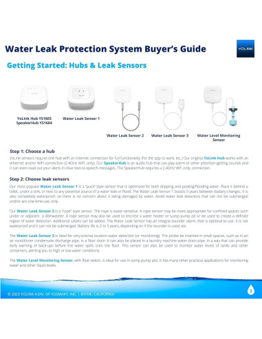 Kit de Inicio Hogar Inteligente YoLink con 3 Sensores de Agua