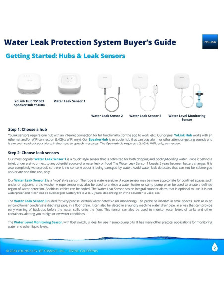 Kit de Inicio Hogar Inteligente YoLink con 3 Sensores de Agua