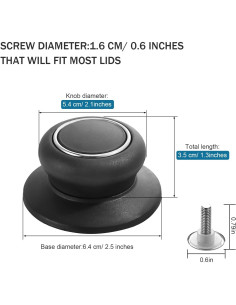 4 Perillas de Reemplazo para Tapa de Olla WATHFKCU - Negro 2